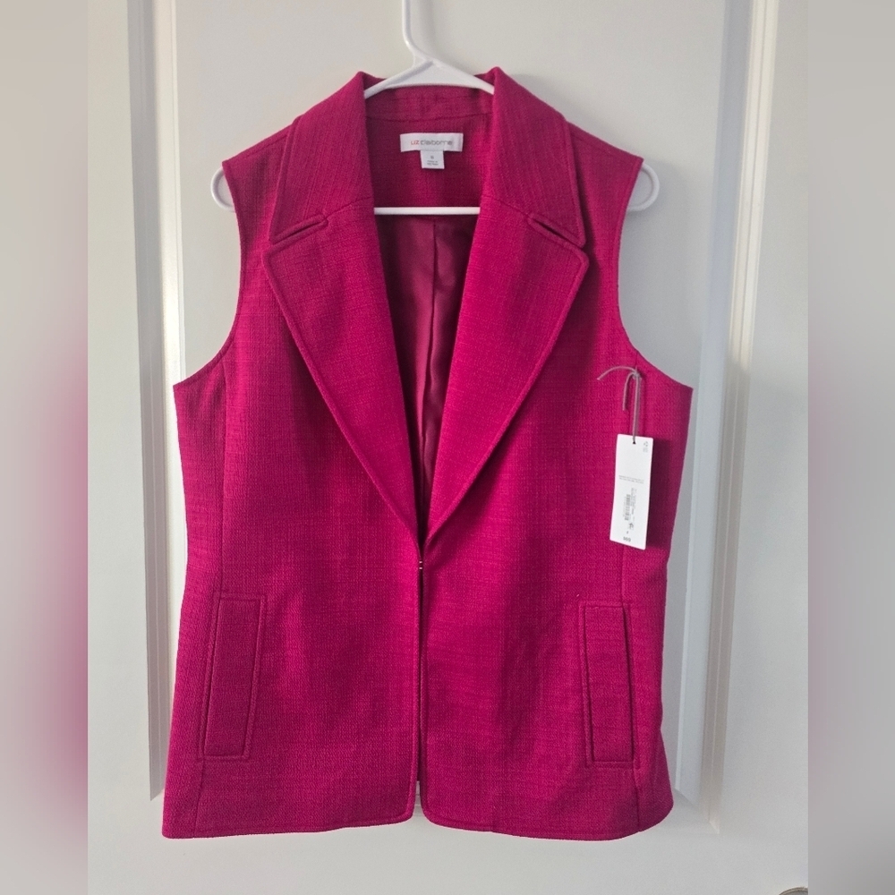 Liz Claiborne Fuschia Pink Blazer Vest